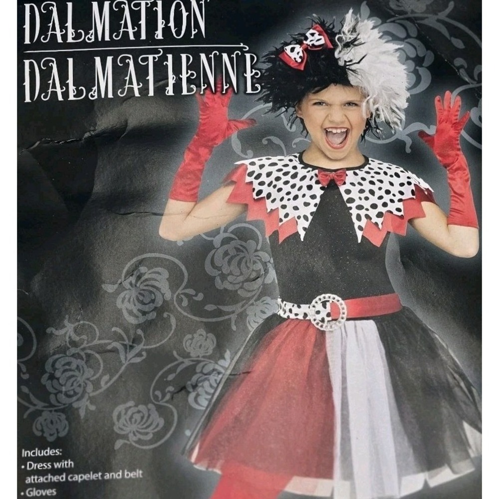 Dalmatian Diva Girl's‎ Costume Medium 8-10 Complete Minus 1 Glove